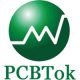 Green logo with upward trend